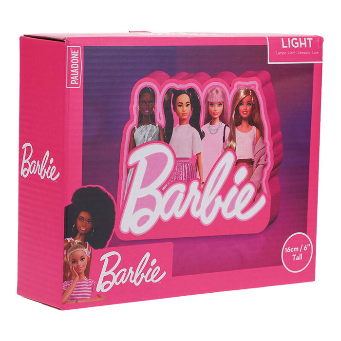 Paladone Barbie Box Light Lampe Décorative 16x20 cm LED Néon Bubblegum avec Piles AAA