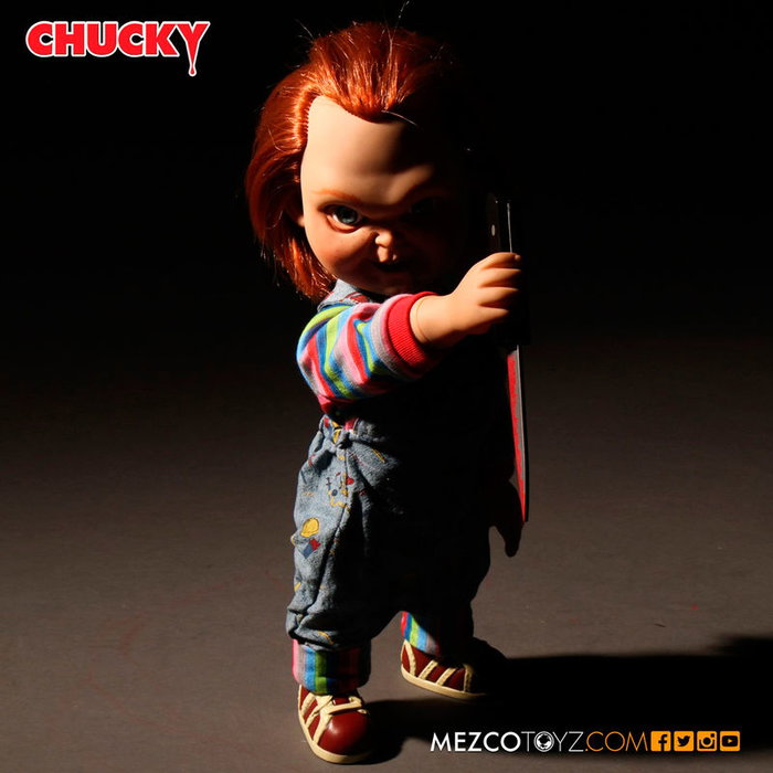 MEZCO TOYZ - Poupée Chucky Diabolique avec Sonore (PVC, Vêtements Réels, 7 Points d'Articulation, 38 cm)