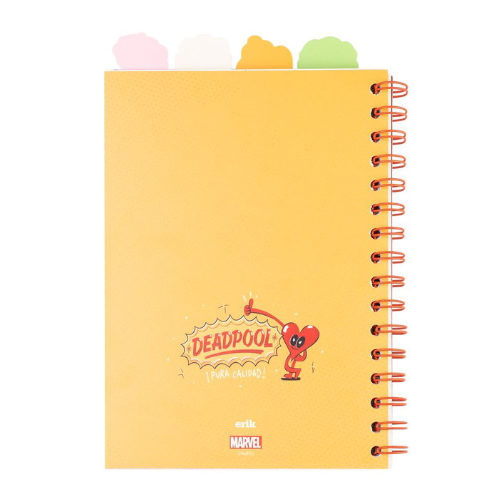 ERIK - Carnet A5 Marvel Deadpool, 80 pages, couverture souple, reliure Wire-O, pages à pointillés, 4 intercalaires