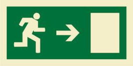 GO Panneau de signalisation de sortie directionnelle 200X100 RIGHT EXIT SIGN
