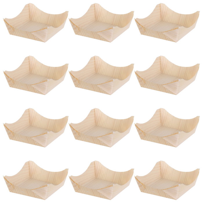 Cook Concept Jeu de 12 barquettes carrées en bois de pin