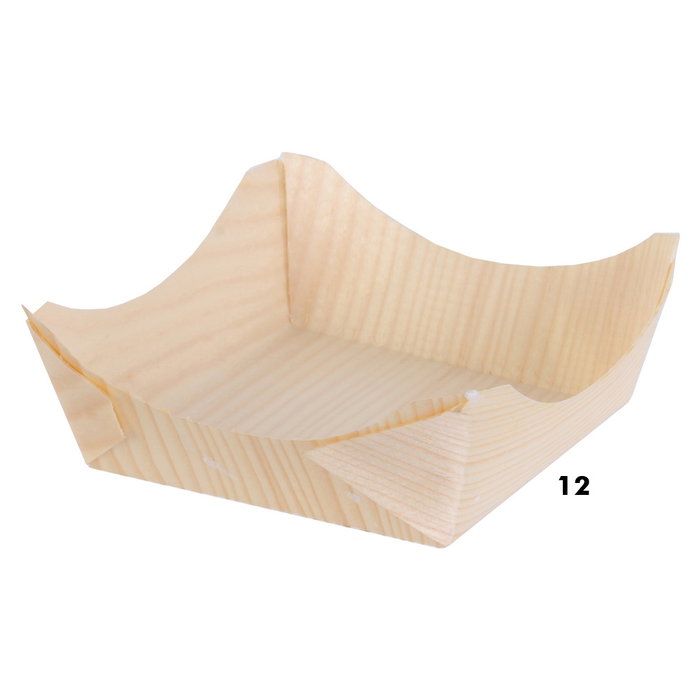 Cook Concept Jeu de 12 barquettes carrées en bois de pin
