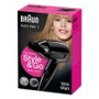 Braun HD130 Satin Hair 1 Noir - Sèche-cheveux de voyage 1200W avec ionisation et Cool Shot, pliable
