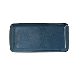 Bidasoa Plat Rectangulaire Ikonic 28x14 cm Bleu Céramique Brillant (16 Unités) Compatible Micro-ondes et Réfrigérateur