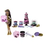 Monster High JBG78 Kit Gâteau d'Anniversaire Clawdeen Wolf - 55 Accessoires et Seringue de Glaçage pour Enfants dès 4 ans