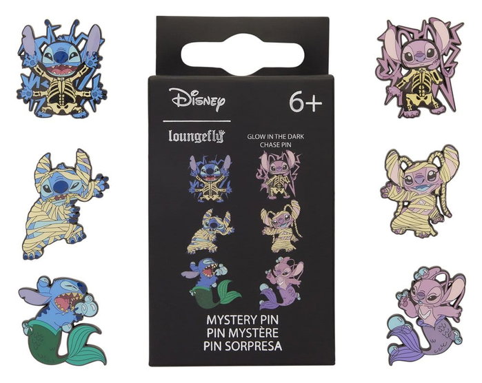 Loungefly Présentoir 12 Pins Émaillés Lilo et Stitch Halloween Costumes Blind Box