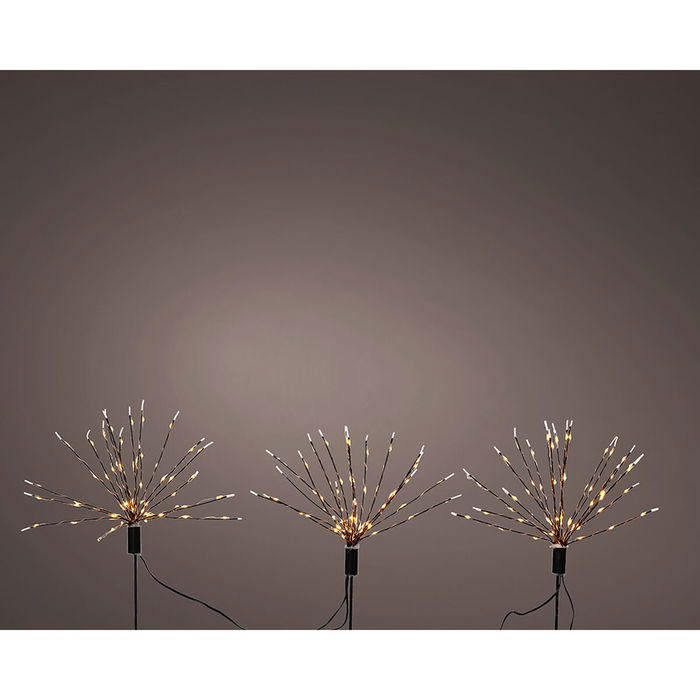 Set de piquets LED de jardin Lumineo Feux d’artifice Noël 220 V MicroLED 3 Pièces