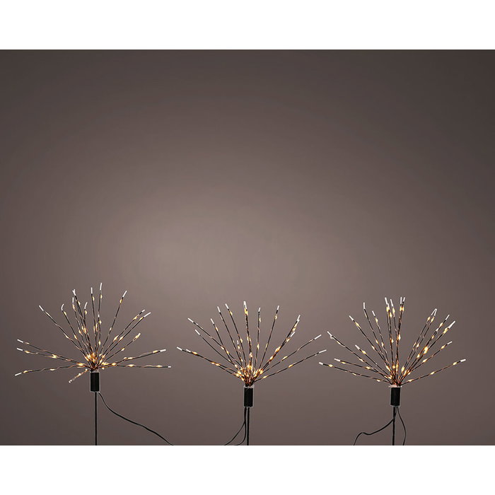 Set de piquets LED de jardin Lumineo Feux d’artifice Noël 220 V MicroLED 3 Pièces