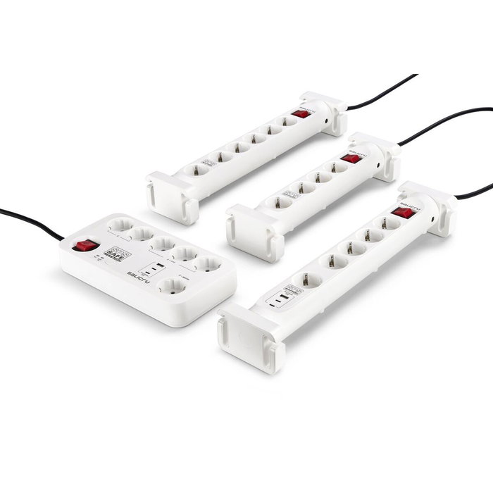 Salicru SPS SAFE 5S+ Multiprise Blanche avec 5 prises Schuko et 3 ports USB