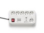 Salicru 680DA000003 | Réglette SPS Safe Master+ 6 avec 5 Prises Schuko, 3 Ports USB (20W), Protection Surtension 600J, Câble 1,4m