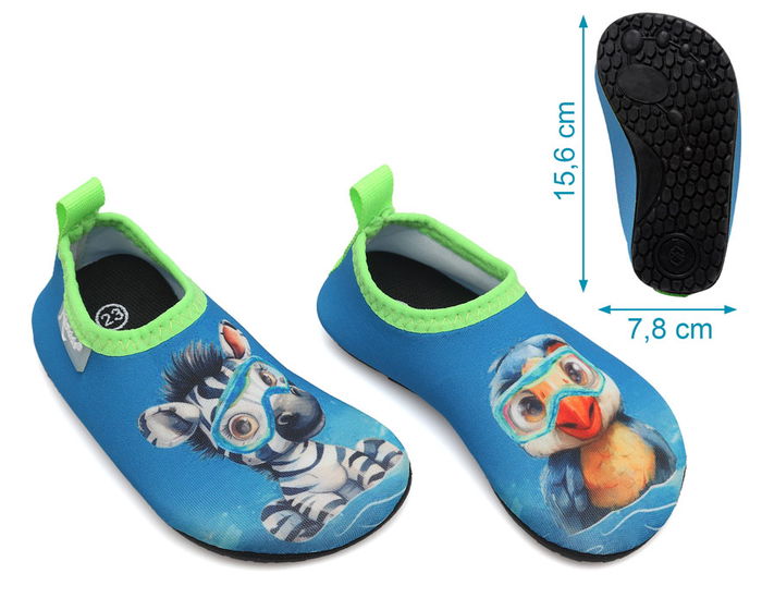 KioKids Kiokids Chaussures Aquatiques Enfant avec Semelle Antidérapante et Dessin Animaux Azul - Collection Safari Fun - Tailles 22 à 26 KioKids Kiokids Chaussures Aquatiques Enfant avec Semelle Antidérapante et Dessin Animaux Azul - Collection Safari Fun - Tailles 22 à 26