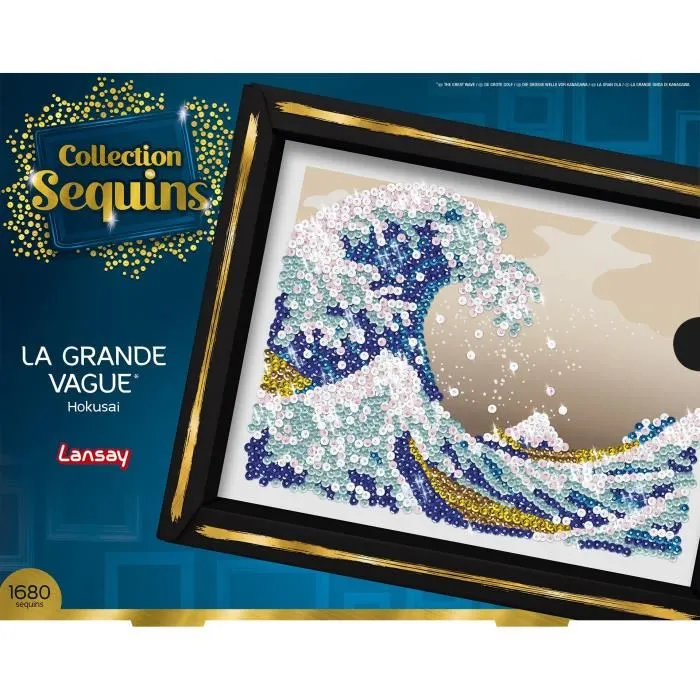 Lansay Kit Loisir Créatif à Sequins, Collection Sequins, Tableau 'La Grande Vague' de Hokusai, Art Diamant, Activité Manuelle, À Partir de 14 Ans Lansay Kit Loisir Créatif à Sequins, Collection Sequins, Tableau 'La Grande Vague' de Hokusai, Art Diamant, Activité Manuelle, À Partir de 14 Ans
