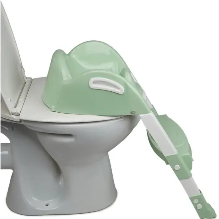 Thermobaby Kiddyloo Réducteur de WC Ajustable en Hauteur - Apprentissage de la Propreté - Fabriqué en France - Vert Céladon