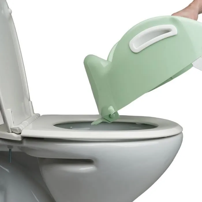 Thermobaby Kiddyloo Réducteur de WC Ajustable en Hauteur - Apprentissage de la Propreté - Fabriqué en France - Vert Céladon