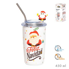 Funny Xmas Tasse thermique Papa Noël Feliz Navidad 450 ml