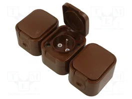 ABEX Socle d'alimentation AC 2P+PE noir 16A 250V