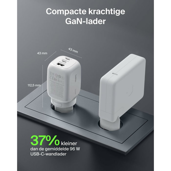 Belkin WCH016HQWH Câble USB Blanc