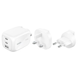 Belkin BoostCharge Pro 100W Chargeur USB-C avec adaptateur de voyage, Blanc