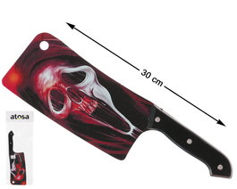 Couteau fantôme avec design de crâne 30 cm Rouge