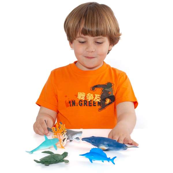 Molto - Figurines Monde Marin en Plastique - Boîte de 6 Pièces - Jouet Éducatif - À Partir de 3 Ans
