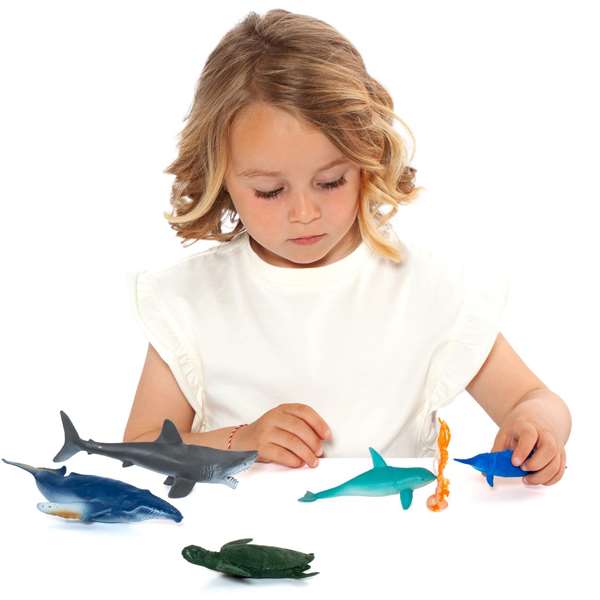Molto - Figurines Monde Marin en Plastique - Boîte de 6 Pièces - Jouet Éducatif - À Partir de 3 Ans