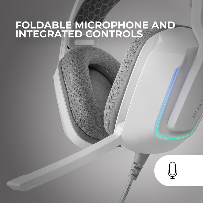 Casques avec Micro Gaming Mars Gaming MH-Strike Blanc