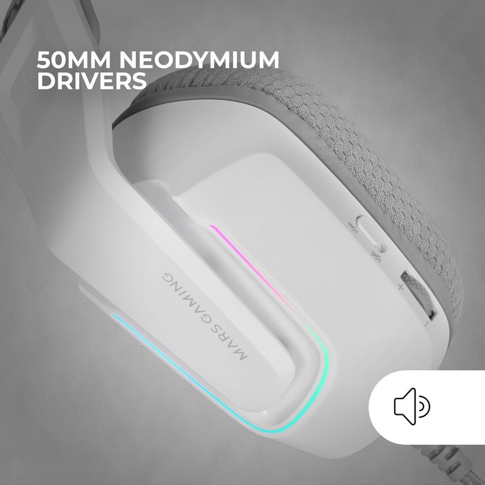 Casques avec Micro Gaming Mars Gaming MH-Strike Blanc