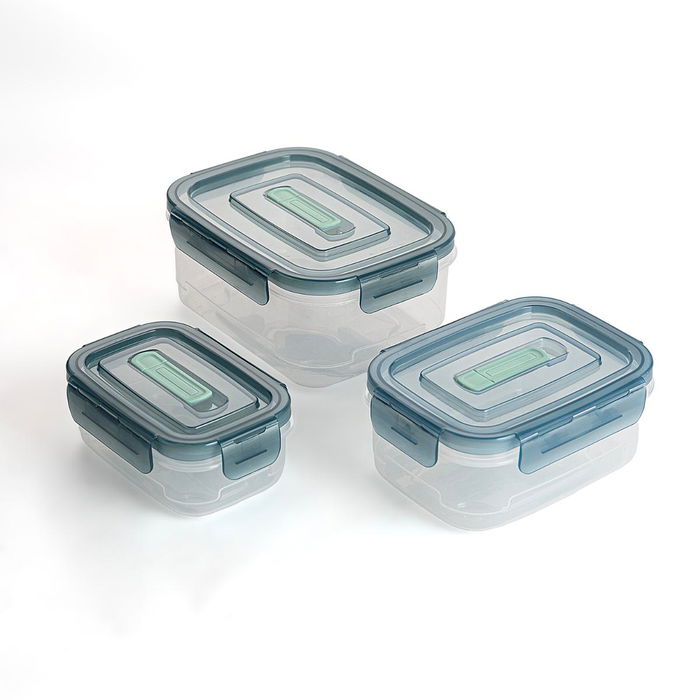 Quid Set 3 Récipients Hermétiques Plastique Minimal Vert 1800 mL-1000 mL-500 mL Quid Set 3 Récipients Hermétiques Plastique Minimal Vert 1800 mL-1000 mL-500 mL