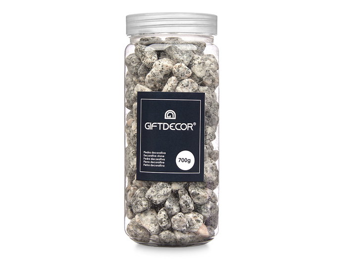 Giftdecor Pot en pierre de granit gris 10-20 mm 700 g 6,5x15,8 cm (Set de 12)