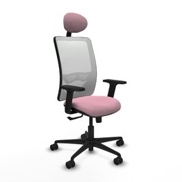 PIQUERAS Y CRESPO Chaise Zulema Synchro Rose et Blanc