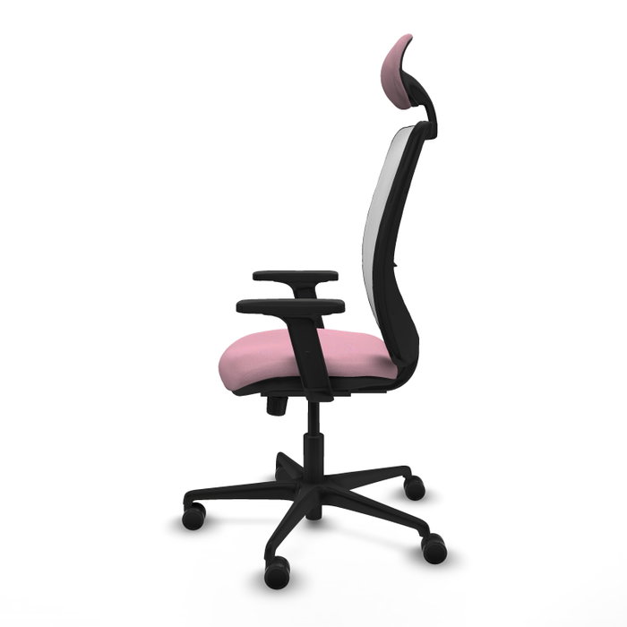 PIQUERAS Y CRESPO Chaise Zulema Synchro Rose et Blanc