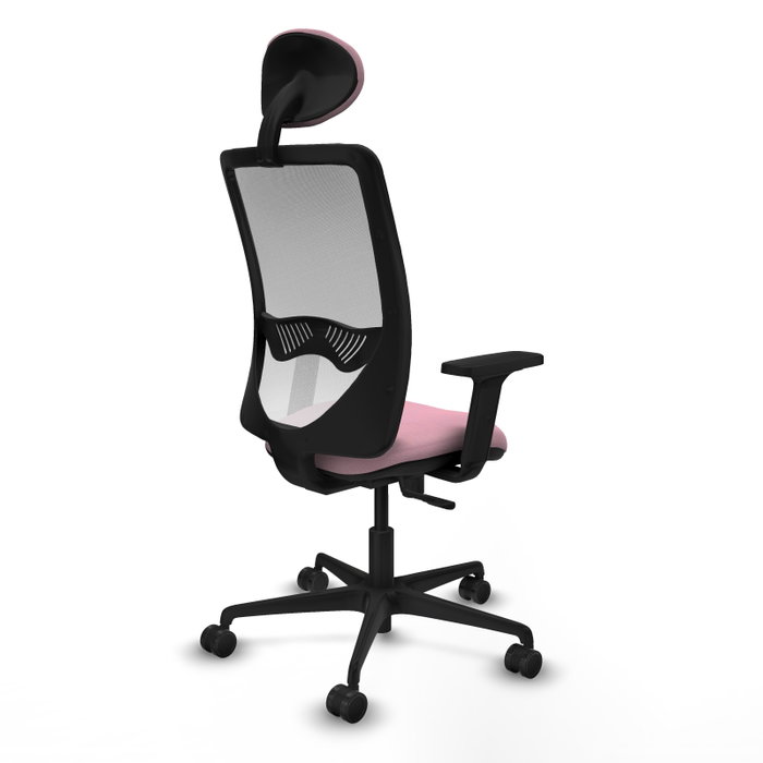 PIQUERAS Y CRESPO Chaise Zulema Synchro Rose et Blanc