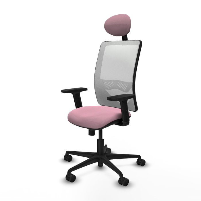 PIQUERAS Y CRESPO Chaise Zulema Synchro Rose et Blanc