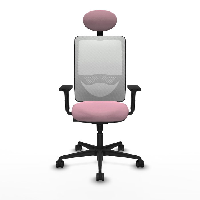 PIQUERAS Y CRESPO Chaise Zulema Synchro Rose et Blanc