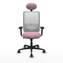 PIQUERAS Y CRESPO Chaise Zulema Synchro Rose et Blanc