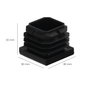 WOLFPACK LINEA PROFESIONAL Embouts de protection intérieurs carrés 30x30 mm, Noir, 200 unités