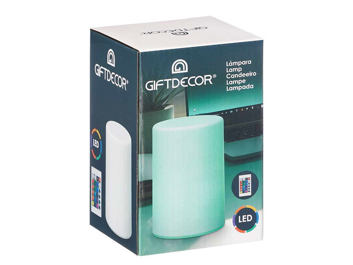 Giftdecor Lampe RGB Cylindrique Blanc Plastique 10x14,7x10cm (Set de 12)