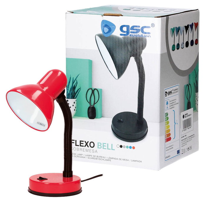 GSC Evolution Lampe de bureau Bell E27 Rouge GSC Evolution Lampe de bureau Bell E27 Rouge