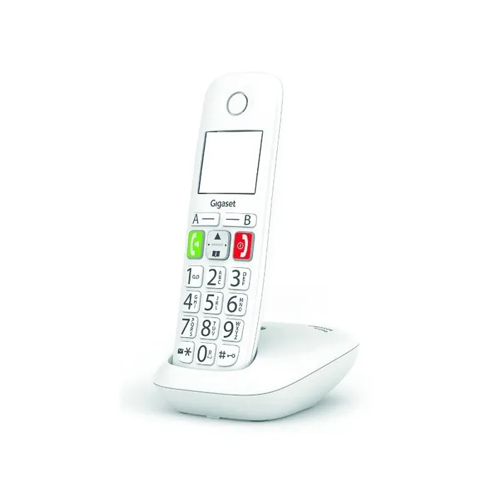Gigaset Téléphone Fixe E290 Blanc - Grand écran rétroéclairé et touches larges - Mode Audio Boost - Répertoire 150 contacts - Mode Jumbo
