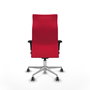 Piqueras Y Crespo Sillón Albacete Rouge avec mécanisme Sincro, Base aluminium et Bras 1D