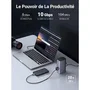 UGREEN Station d'accueil USB-C Pro, Hub Multiport avec HDMI, 3x USB-A, USB-C, Ethernet RJ45, Lecteur de Carte SD/TF pour Ordinateur Portable - Gris