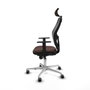 Piqueras y Crespo Chaise de Bureau avec Appui-tête Jorquera 1D086G2 Noir Brun foncé