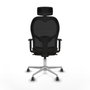 Piqueras y Crespo Chaise de Bureau avec Appui-tête Jorquera 1D086G2 Noir Brun foncé