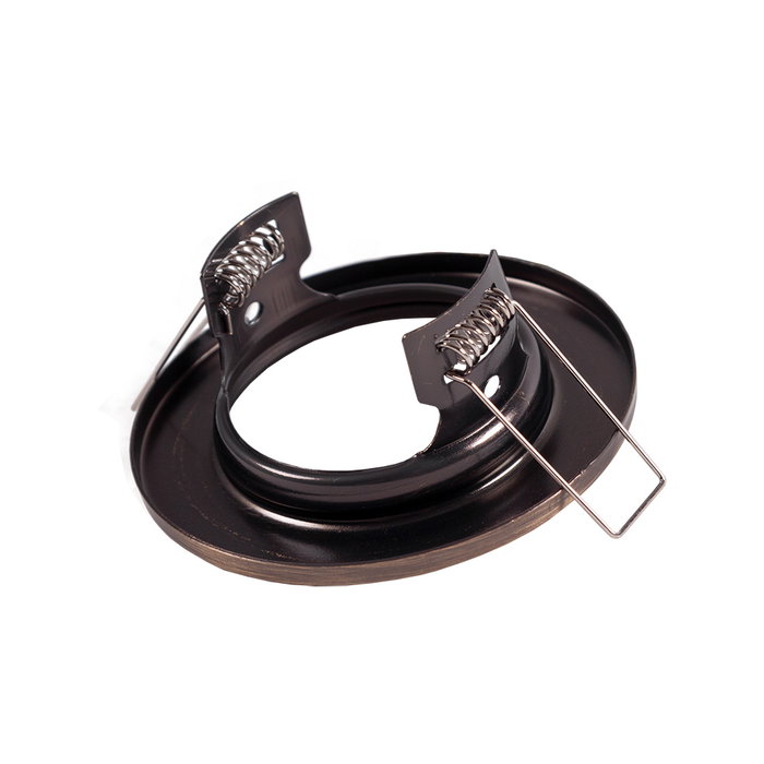 Bague encastrée projecteur LED Rond Sara Acier latonado 81mm pour ampoule GU10 GU5.3