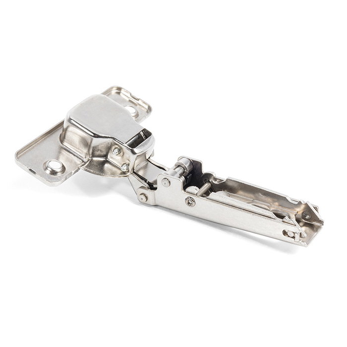 Salice S200 - Charnière à enfourchement 35 mm, ouverture 110°, en acier nickelé, pour porte 16-26 mm, avec ou sans ressort, technologie Silentia+, coude droit/acodado/superacodado