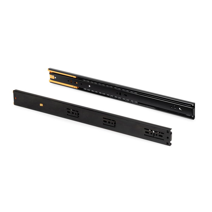 Emuca Lot de 5 jeux de Coulisses pour tiroirs, roulement à billes, hauteur 45mm, profondeur 500mm, sortie totale, fermeture amortie, Noir