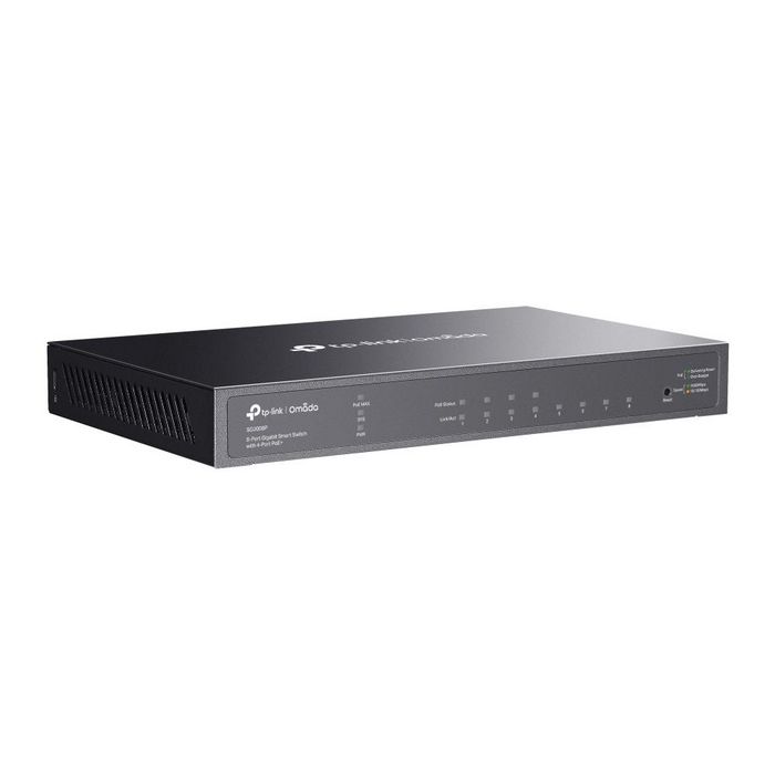 TP-Link TL-SG2008P - Commutateur réseau géré Gigabit PoE+ 8 ports (4 ports PoE+), 62 W budget total, gestion cloud Omada, VLAN, QoS, fanless