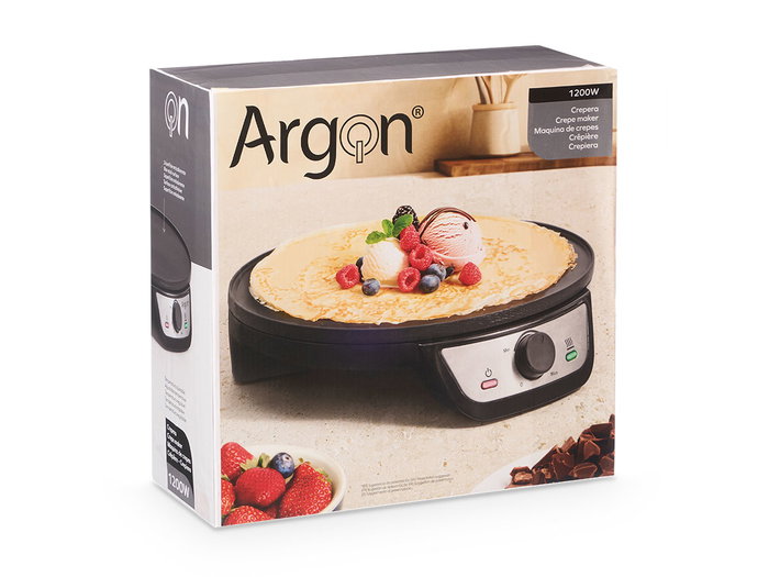 Argon Crêpière Acier Noir 1200W 30x6.5x33 cm (Set de 4)