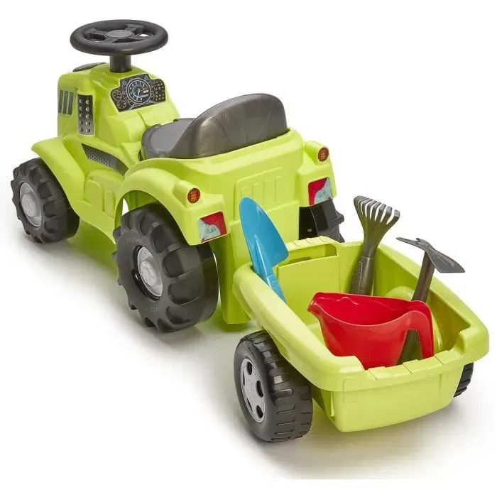 Ecoiffier Porteur Tracteur avec Remorque, Jeu d'Extérieur pour Enfant de 12 à 36 Mois, Siège Inclinable, Jouet de Jardin