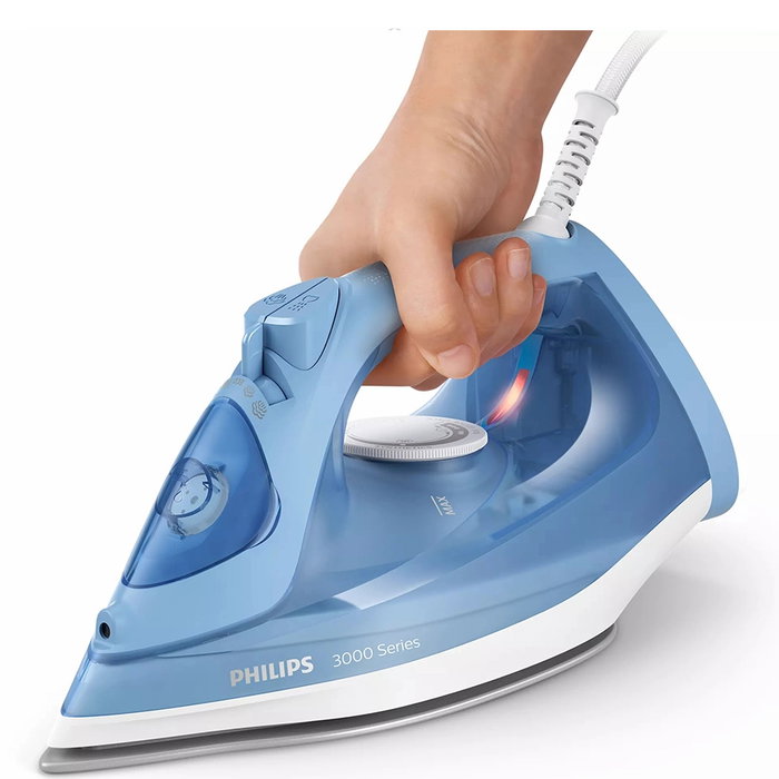 Philips DST3020/20 3000 Series Fer à Vapeur 2200W, Semelle Céramique, Vapeur Continue 35g/min, Bleu